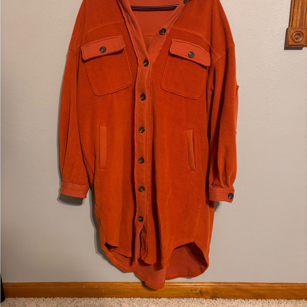 Listicle Vibrant Orange Teddy Jacket
